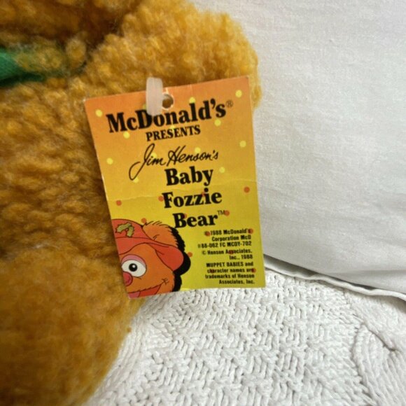 1987/88 Muppets Fozzie Bear Christmas Plush Stuffed Animal 7" McDonalds Tag - Picture 9 of 13